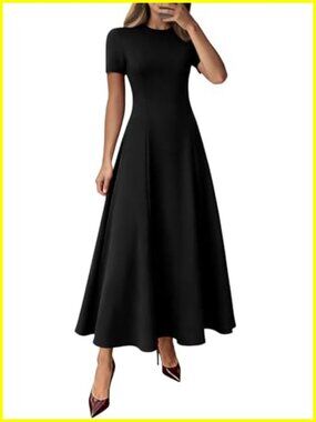 Short Sleeve Maxi Dress for Women Formal Cocktail Wedding Guest